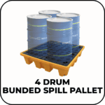 4 Drum Spill Pallet in use