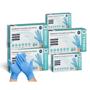 Disposable Powder Free Gloves on hand