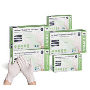 Latex Disposable Gloves Powder Free Latex Disposable Gloves in use