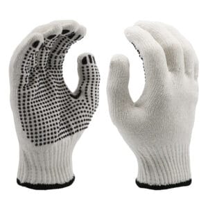 Pollycotton Gloves with PVC Dots Polycotton Gloves with PVC Dots packed