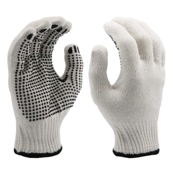 Polycotton Gloves with PVC Dots packed